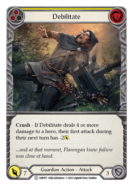 Debilitate (Yellow) — History Pack Vol.1 Flesh and Blood card by Yulia Litvinova