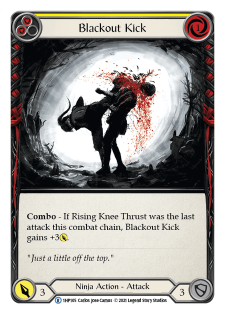 Blackout Kick (Yellow) — History Pack Vol.1 Flesh and Blood card by Carlos Jose Camus