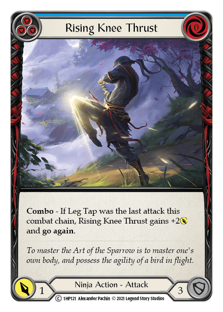 Rising Knee Thrust (Blue) — History Pack Vol.1 Flesh and Blood card by Alexander Pachin