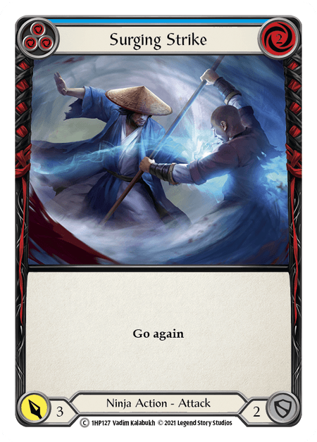 Surging Strike (Blue) — History Pack Vol.1 Flesh and Blood card by Vadim Kalabukh
