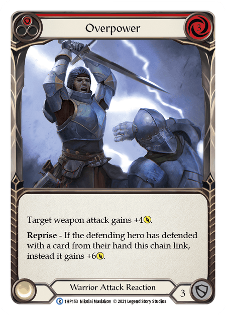Overpower (Red) — History Pack Vol.1 Flesh and Blood card by Nikolai Maslakov