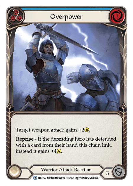 Overpower (Blue) — History Pack Vol.1 Flesh and Blood card by Nikolai Maslakov