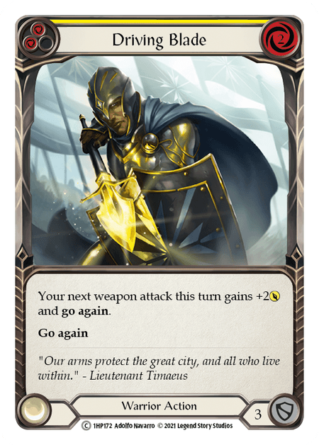 Driving Blade (Yellow) — History Pack Vol.1 Flesh and Blood card by Adolfo Navarro