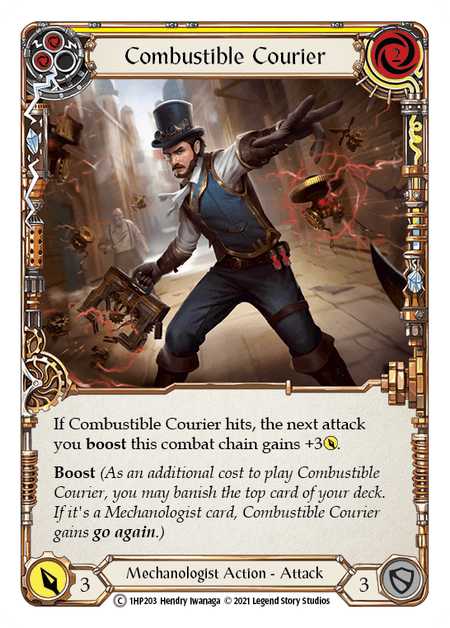 Combustible Courier (Yellow) — History Pack Vol.1 Flesh and Blood card by Hendry Iwanaga
