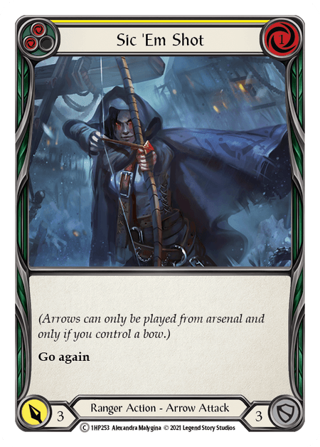 Sic 'Em Shot — 1HP Flesh and Blood card by Alexandra Malygina