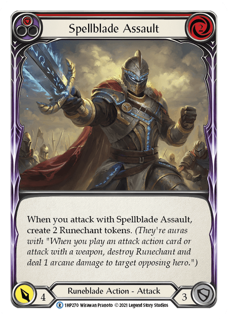 Spellblade Assault (Red) — History Pack Vol.1 Flesh and Blood card by Wirawan Pranoto