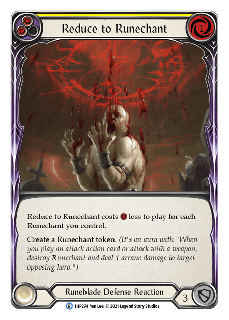 Reduce to Runechant (Yellow) — History Pack Vol.1 Flesh and Blood card by Yen Lee