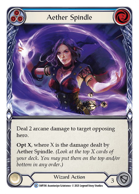 Aether Spindle (Blue) — History Pack Vol.1 Flesh and Blood card by Anastasiya Grintsova