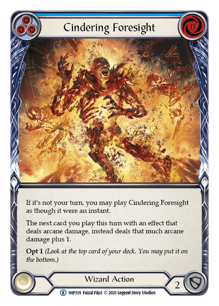 Cindering Foresight (Blue) — History Pack Vol.1 Flesh and Blood card by Faizal Fikri