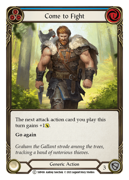 Come to Fight (Blue) — History Pack Vol.1 Flesh and Blood card by Andrey Savchuk