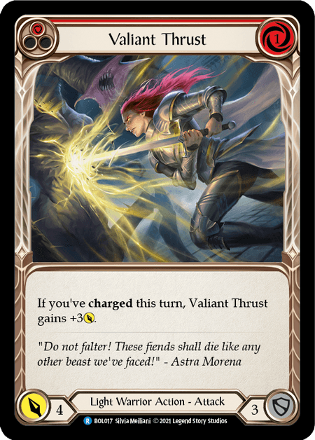 Valiant Thrust — Blitz Deck: Monarch - Boltyn Flesh and Blood card by Silvia Melliani