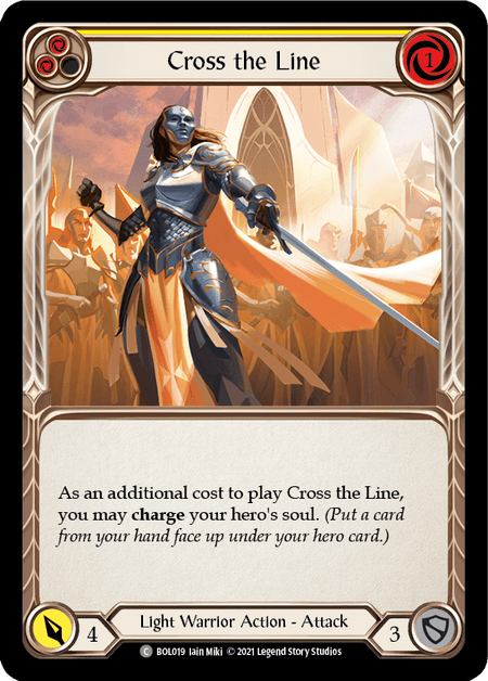 Cross the Line (Yellow) — Blitz Deck: Monarch - Boltyn Flesh and Blood card by Ein Miki