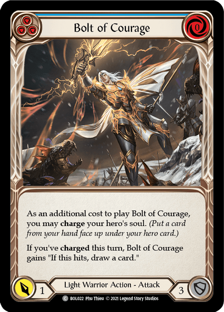 Bolt of Courage (Blue) — Blitz Deck: Monarch - Boltyn Flesh and Blood card by Phu Thieu