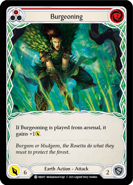 Burgeoning (Red) — Flesh and Blood card