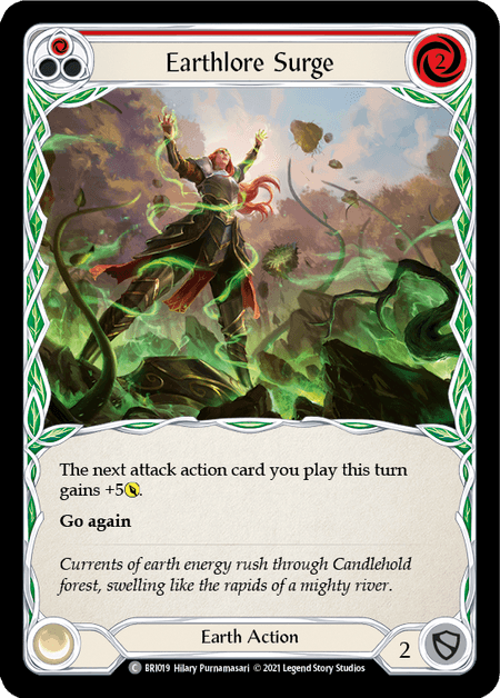 Earthlore Surge (Red) — Blitz Deck: Tales of Aria - Briar Flesh and Blood card by Hilary Purnamasari
