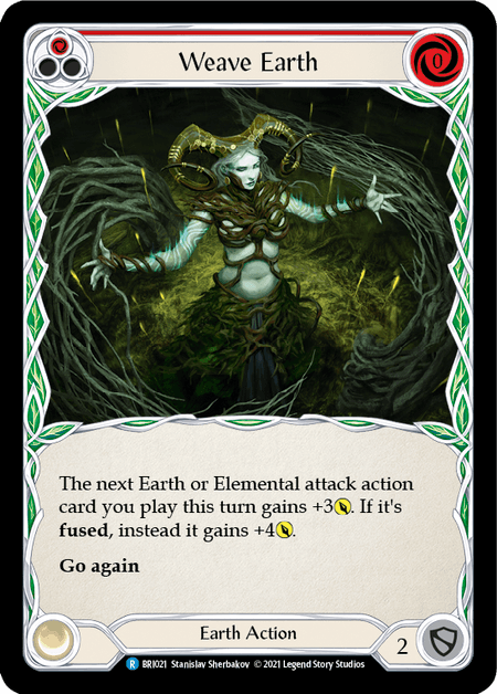 Weave Earth (Red) — Blitz Deck: Tales of Aria - Briar Flesh and Blood card by Stanislav Sherbakov