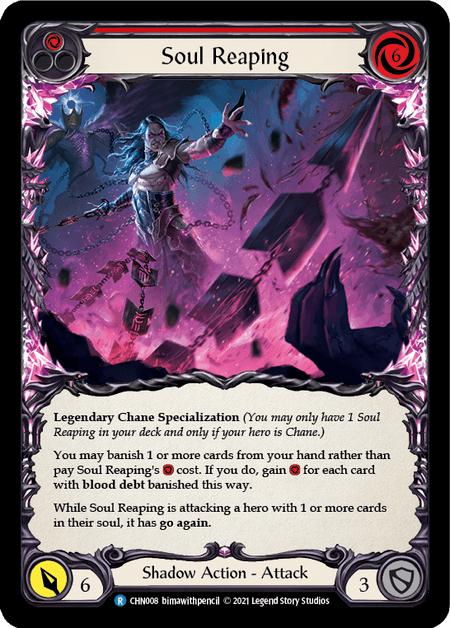 Soul Reaping — Blitz Deck: Monarch - Chane Flesh and Blood card by bimawithpencil