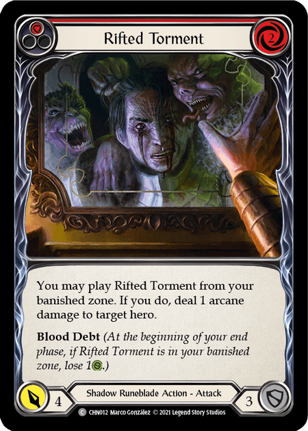 Rifted Torment (Red) — Blitz Deck: Monarch - Chane Flesh and Blood card by Marco González