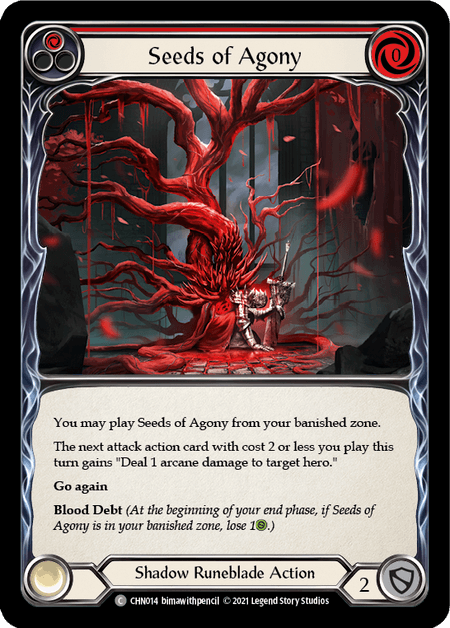 Seeds of Agony (Red) — Blitz Deck: Monarch - Chane Flesh and Blood card by bimawithpencil