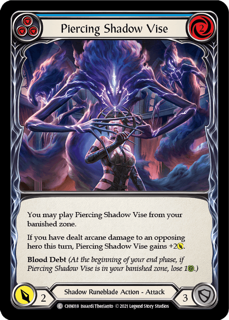 Piercing Shadow Vise (Blue) — Blitz Deck: Monarch - Chane Flesh and Blood card by Isuardi Therianto