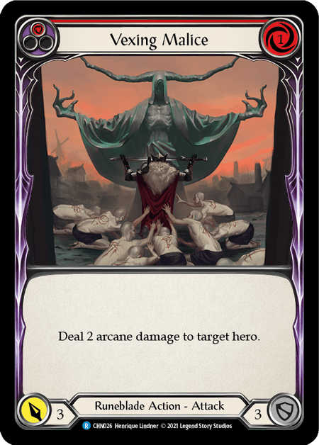 Vexing Malice (Red) — Blitz Deck: Monarch - Chane Flesh and Blood card by Henrique Lindner