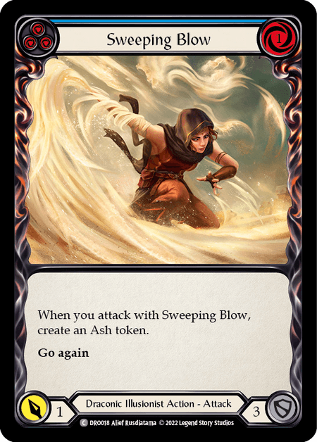 Sweeping Blow (Blue) — Blitz Deck: Uprising - Dromai Flesh and Blood card by Alief Rusdiatama