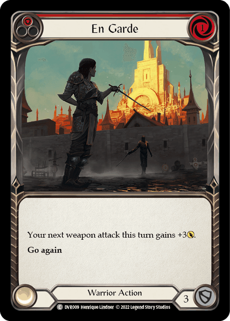 En Garde — Classic Battles: Rhinar vs Dorinthea Flesh and Blood card by Henrique Lindner