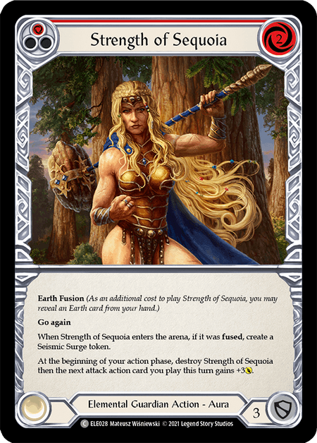 Strength of Sequoia (Red) — Tales of Aria Flesh and Blood card by Mateusz Wiśniewski