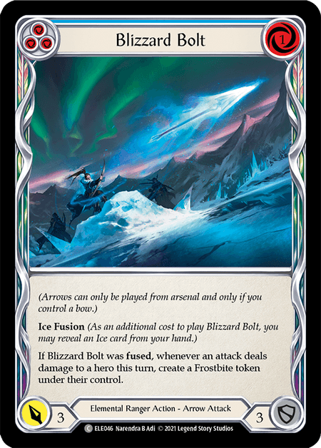Blizzard Bolt (Blue) — Tales of Aria Flesh and Blood card by Lius Lasahido