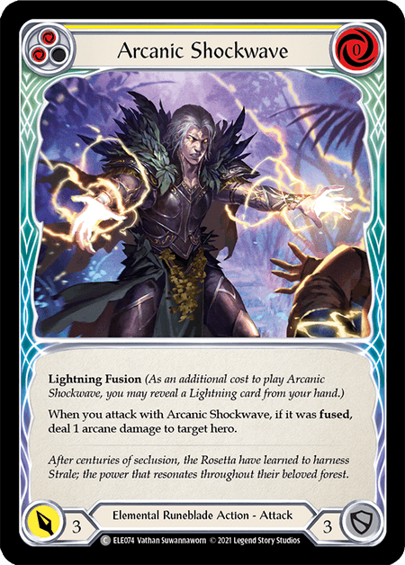 Arcanic Shockwave (Yellow) — Tales of Aria Flesh and Blood card by Nathan Swonnwitt