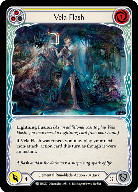 Vela Flash (Yellow) — Tales of Aria Flesh and Blood card by Othon Nikolaidis