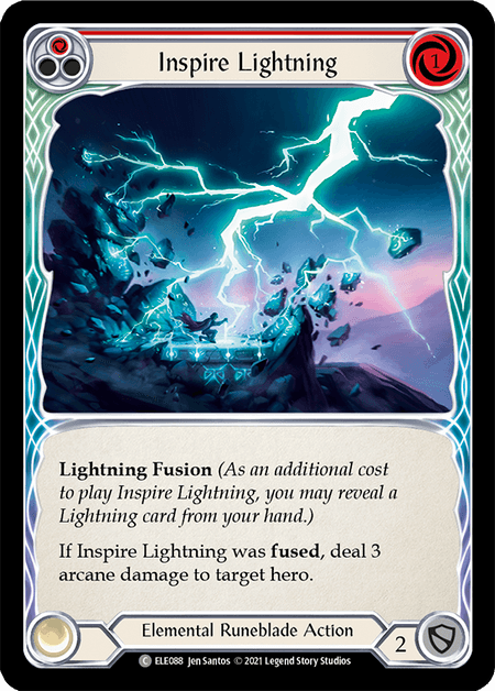 Inspire Lightning (Red) — Tales of Aria Flesh and Blood card by Jen Santos