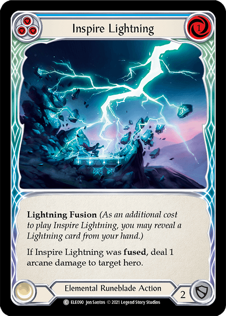 Inspire Lightning (Blue) — Tales of Aria Flesh and Blood card by Jen Santos