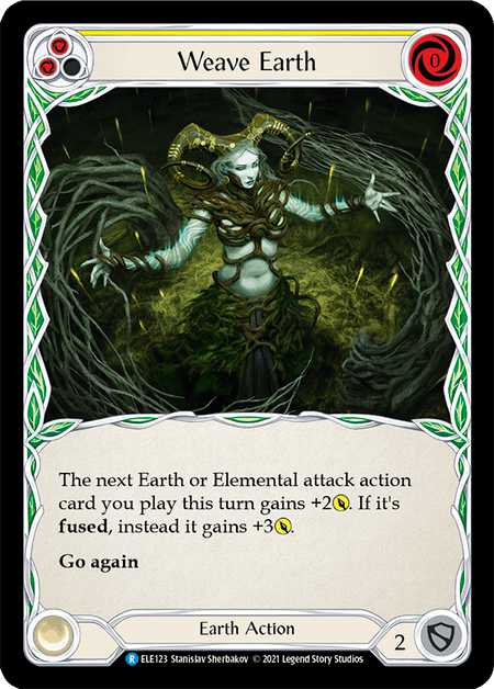 Weave Earth (Yellow) — Tales of Aria Flesh and Blood card by Stanislav Sherbakov