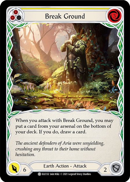 Break Ground (Yellow) — Tales of Aria Flesh and Blood card by Iain Miki