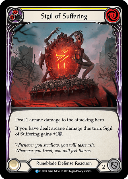 Sigil of Suffering (Yellow) — Tales of Aria Flesh and Blood card by Brian Adriel