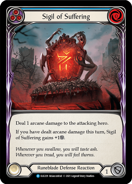 Sigil of Suffering (Blue) — Tales of Aria Flesh and Blood card by Brian Adriel