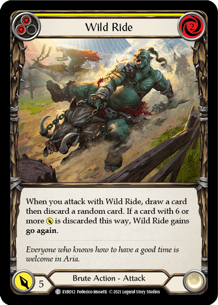 Wild Ride (Yellow) — Everfest Flesh and Blood card by Federico Musetti