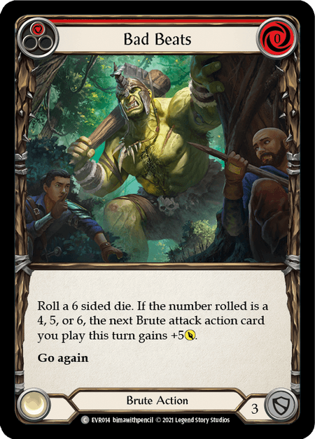 Bad Beats (Red) — Everfest Flesh and Blood card by bimawithpencil