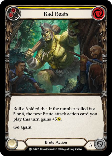 Bad Beats (Yellow) — Everfest Flesh and Blood card by bimahwithpencil