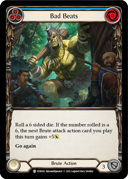 Bad Beats (Blue) — Everfest Flesh and Blood card by himawithpencil