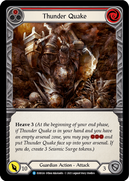Thunder Quake (Red) — Everfest Flesh and Blood card by Othon Nikolaidis