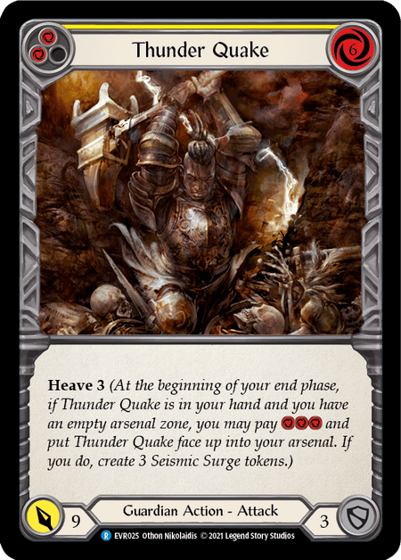 Thunder Quake (Yellow) — Everfest Flesh and Blood card by Othon Nikolaidis