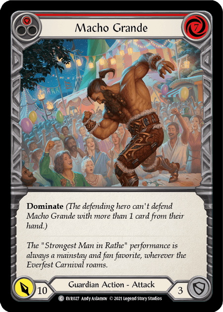 Macho Grande (Red) — Everfest Flesh and Blood card by Andy Aslamov