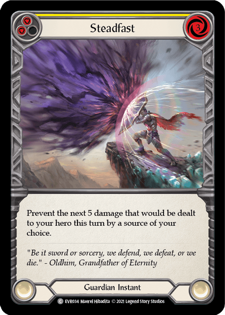 Steadfast (Yellow) — Everfest Flesh and Blood card by Maerel Hibadita