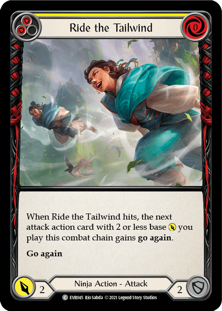 Ride the Tailwind (Yellow) — Everfest Flesh and Blood card by Rio Sabda