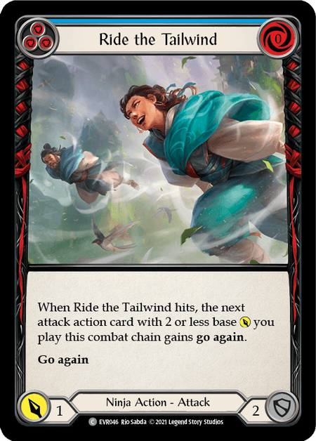 Ride the Tailwind (Blue) — Everfest Flesh and Blood card by Rio Sabda