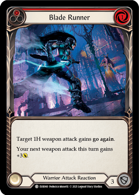 Blade Runner (Red) — Everfest Flesh and Blood card by Federico Musetti