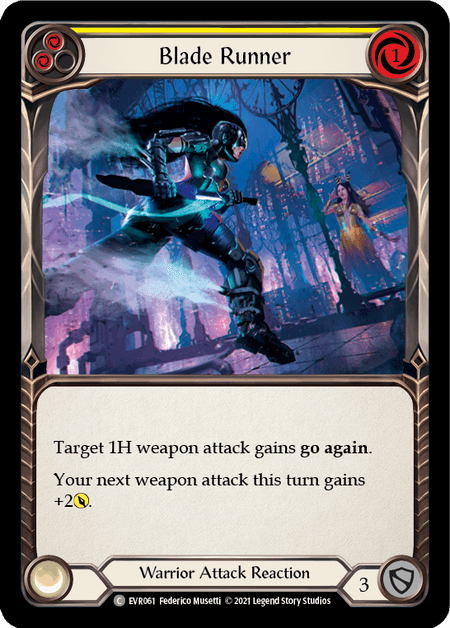 Blade Runner (Yellow) — Everfest Flesh and Blood card by Federico Musetti