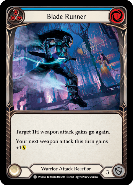 Blade Runner (Blue) — Everfest Flesh and Blood card by Federico Musetti